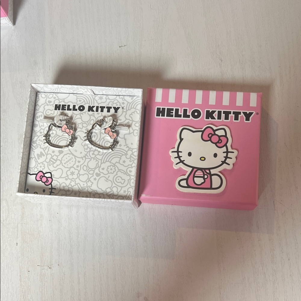 Hello Kitty Pink and Silver Kids Earrings